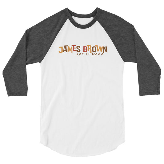 Say It Loud 3/4 Sleeve Raglan Shirt - White/Heather Charcoal