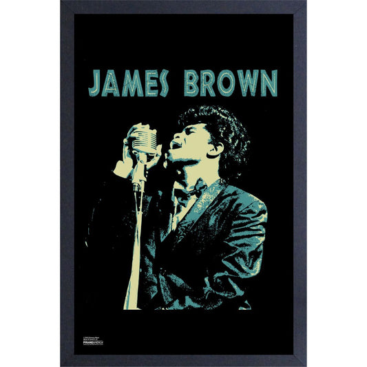 James Brown Singing Blue 11x17 Framed Print