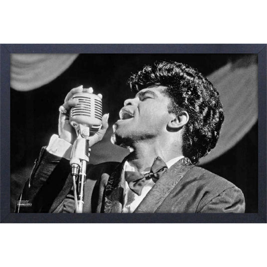 James Brown Singing BW 11x17 Framed Print