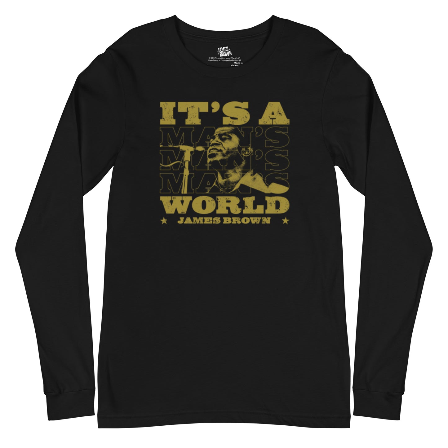 James Brown It's A Man's World Block Text Long Sleeve T-Shirt